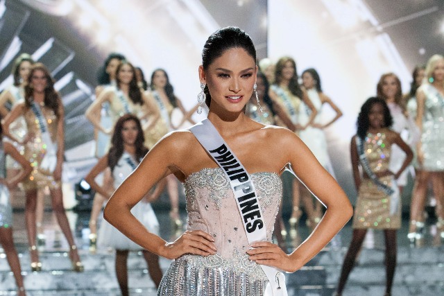 Pia Alonzo Wurtzbach, Miss Philippines 2015 is announced as a top 15 finalist in Sherri Hill fashion and Chinese Laundry shoes during the opening of The 2015 MISS UNIVERSE® Telecast airing live from Planet Hollywood Resort & Casino on FOX Sunday, December 20. The 2015 Miss Universe contestants have spent the past three weeks in Las Vegas touring, filming, rehearsing, and preparing to compete for the DIC Crown. HO/The Miss Universe Organization