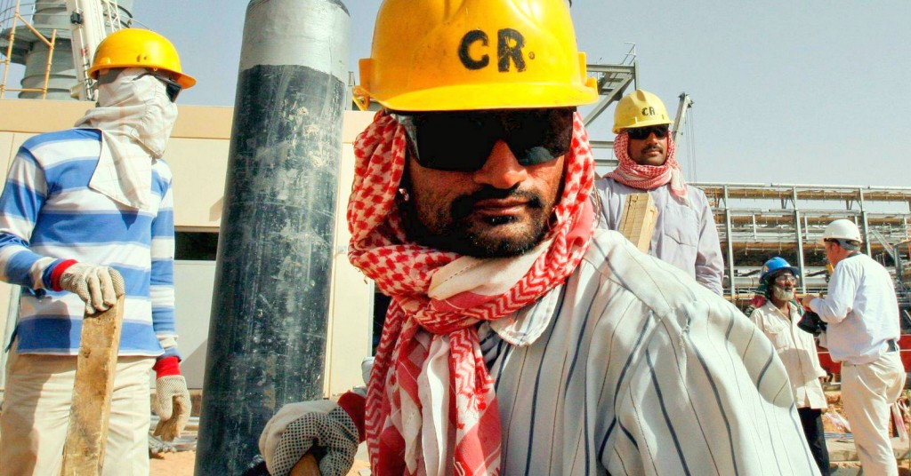 Hasan Jamali | AP Workers at an oil facility near Riyadh, Saudi Arabia. Photo: (Hasan Jamali | AP) Workers at an oil facility near Riyadh, Saudi Arabia.