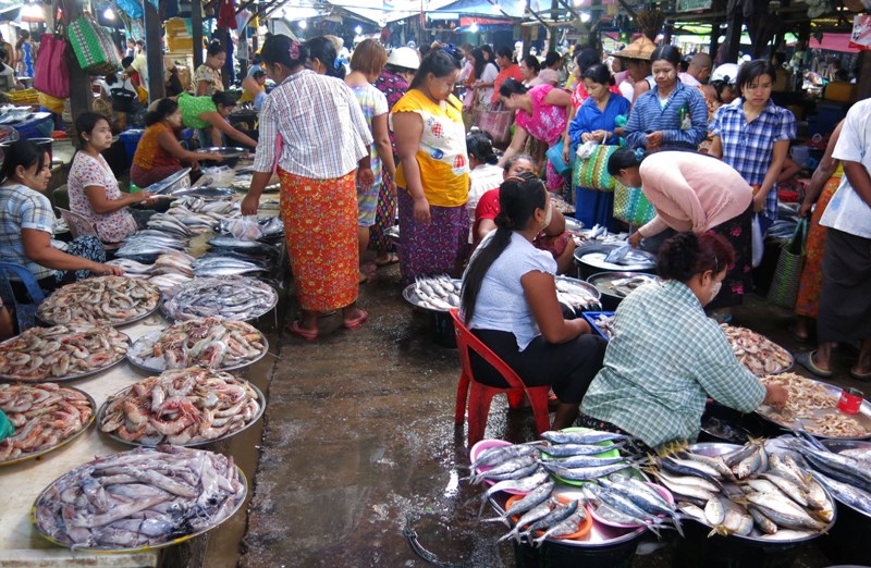 4a. Tranh thủ lúc nắng chơi chợ ngay bến sông, không xa biển nên ngồn ngộn thủy hải sản.