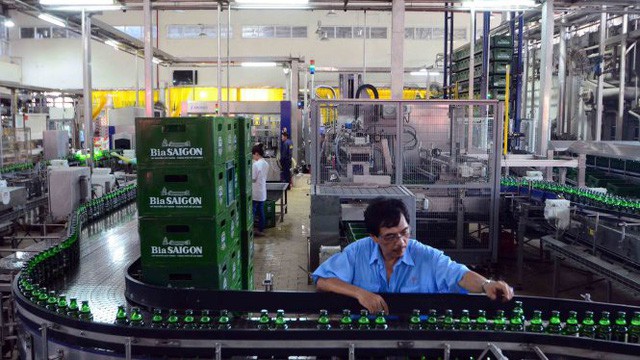 Một góc dây chuyền sản xuất Nhà máy bia Sài Gòn (Ảnh:Tuổi Trẻ)